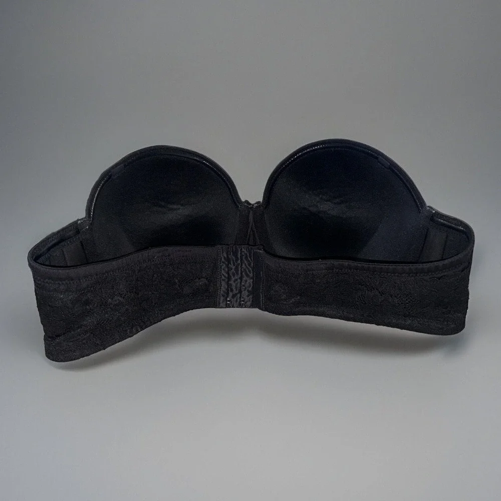 Torrid Bra 42C Black Push Up Padded Multi-Way Lace Underwire Strapless
